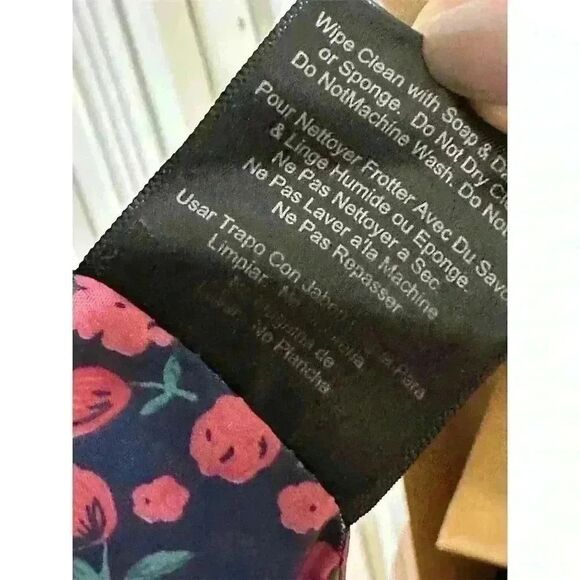 Theory Womens Jacket 2X Faux Leather Floral Lining Zipper Back Ribbed Knit - Picture 6 of 8